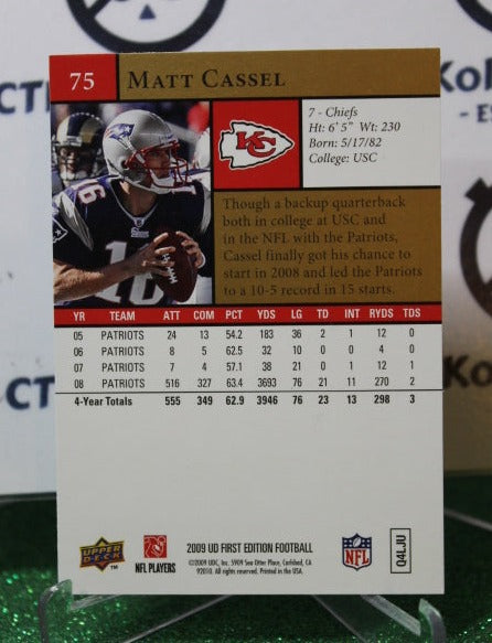 2009 UPPER DECK MATT CASSEL # 75 GOLD NFL KANSAS CITY CHIEFS GRIDIRON CARD