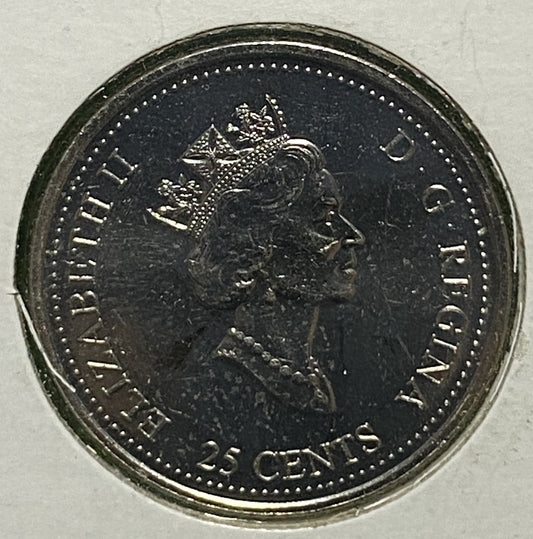 CANADIAN 1999 MILLENNIUM FEBRUARY Queen Elizabeth II 25 CENTS QUARTER COIN AU / UNC CONDITION
