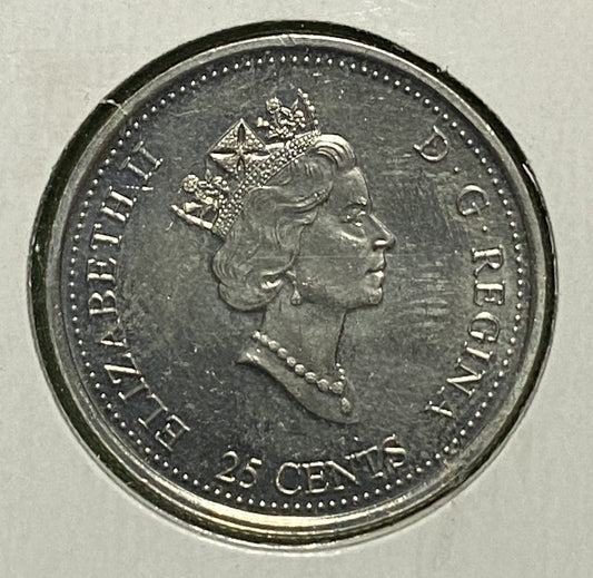 CANADIAN 1999 MILLENNIUM NOVEMBER Queen Elizabeth II 25 CENTS QUARTER COIN AU / UNC CONDITION