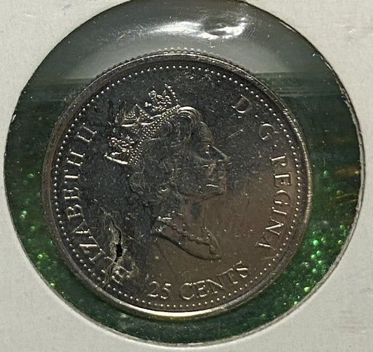 CANADIAN 1999 MILLENNIUM MARCH Queen Elizabeth II 25 CENTS QUARTER COIN AU / UNC CONDITION