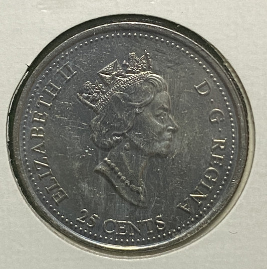 CANADIAN 2000 MILLENNIUM JANUARY PRIDE Queen Elizabeth II 25 CENTS QUARTER COIN AU / UNC CONDITION