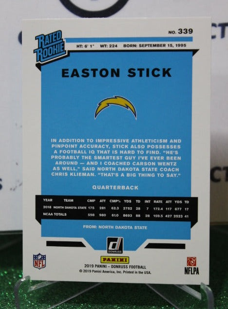 2019 PANINI DONRUSS EASTON STICK # 339 RATED ROOKIE NFL LOS ANGELES CHARGERS GRIDIRON CARD