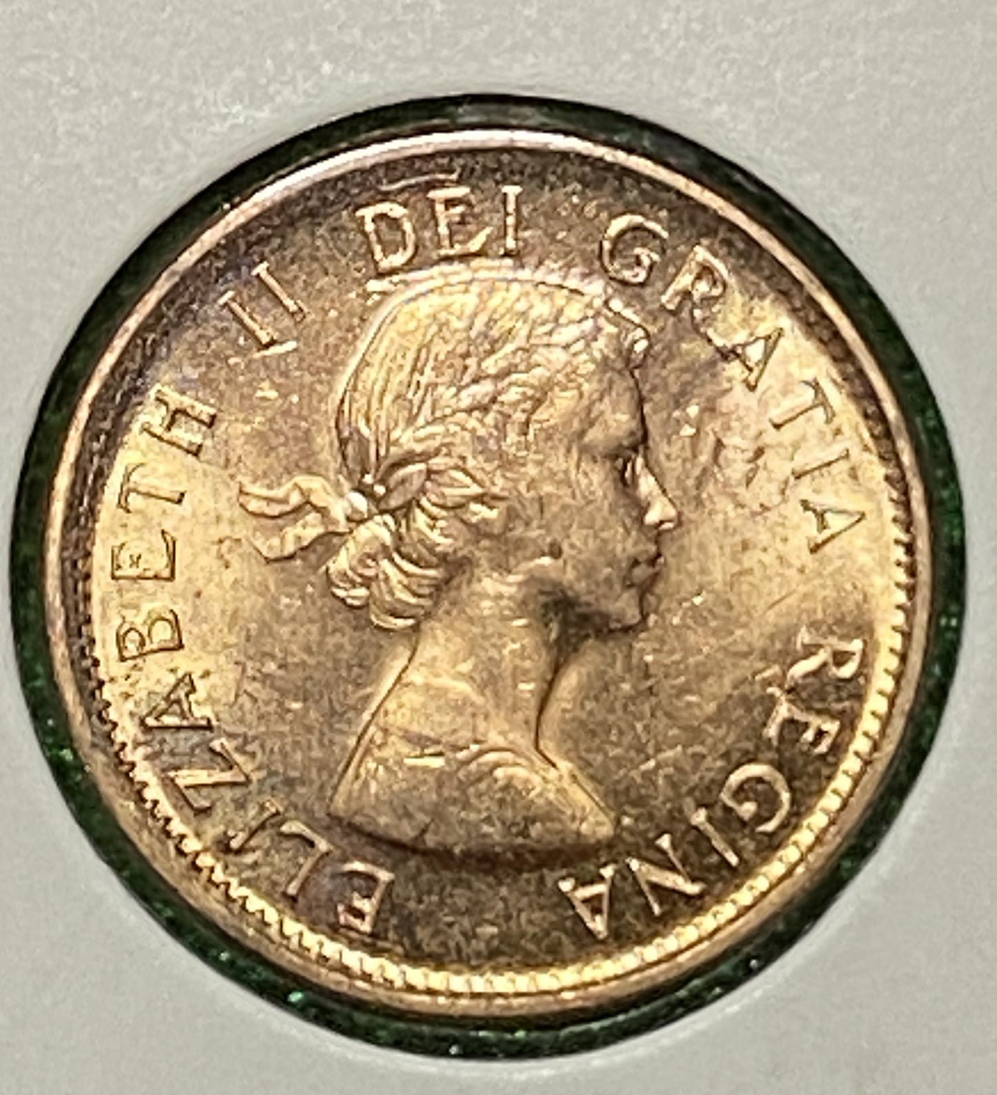 ERROR CANADIAN 1963 BOOMARANG 3 Queen Elizabeth II 1 CENT PENNY KEY COIN UNC / BU CONDITION