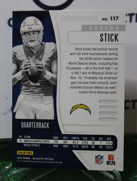 2019 PANINI ABSOLUTE EASTON STICK # 117 ROOKIE NFL LOS ANGELES CHARGERS GRIDIRON CARD