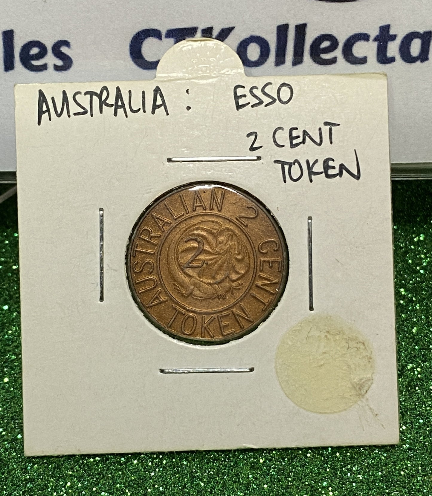 AUSTRALIAN ESSO 2 CENT TOKEN PLASTIC COIN VF/VF+ 1966