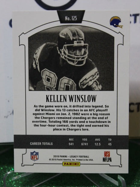 2019 PANINI LEGACY KELLEN WINSLOW # 125 NFL LOS ANGELES CHARGERS GRIDIRON CARD