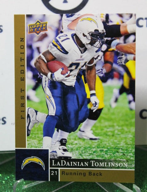 2009 UPPER DECK LADAINIAN TOMLINSON # 124 GOLD NFL LOS ANGELES CHARGERS GRIDIRON CARD