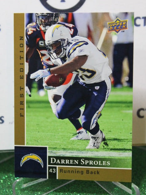 2009 UPPER DECK DARREN SPROLES # 123 GOLD NFL LOS ANGELES CHARGERS GRIDIRON CARD