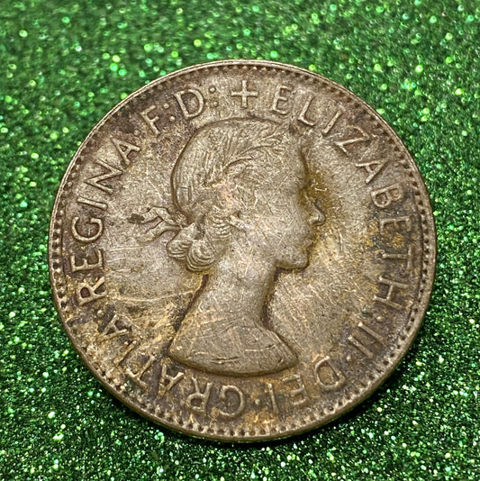 Australian 1 Cent LARGE PENNY COIN 1962 Queen Elizabeth VG/F CONDITION