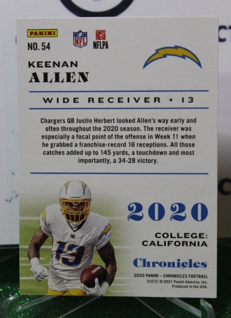 2020 PANINI CHRONICLES KEENAN ALLEN # 54 NFL LOS ANGELES CHARGERS GRIDIRON CARD