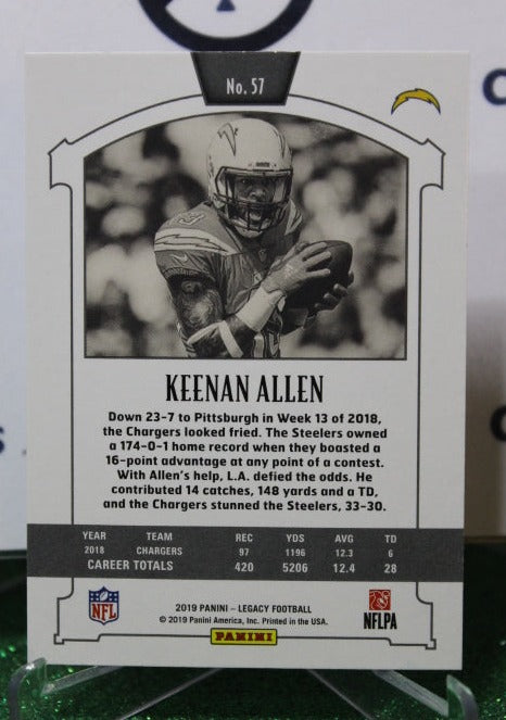 2019 PANINI LEGACY KEENAN ALLEN # 57 NFL LOS ANGELES CHARGERS GRIDIRON CARD