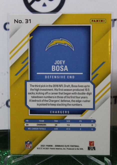 2021 PANINI DONRUSS ELITE JOEY BOSA # 31 NFL LOS ANGELES CHARGERS GRIDIRON CARD