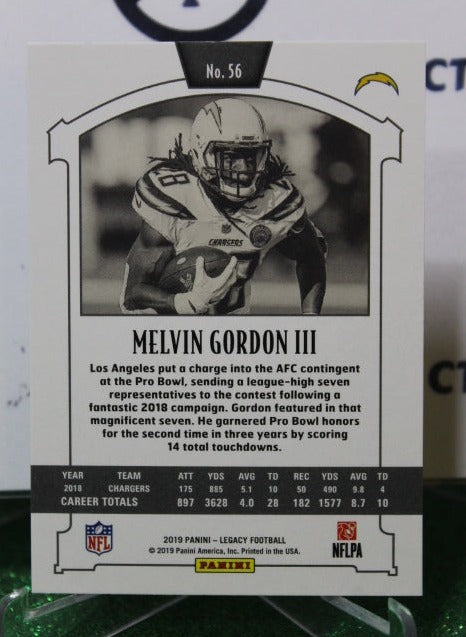 2019 PANINI LEGACY MELVIN GORDON III # 56 NFL LOS ANGELES CHARGERS GRIDIRON CARD
