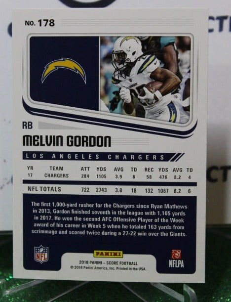 2018 PANINI SCORE MELVIN GORDON # 178 NFL LOS ANGELES CHARGERS GRIDIRON CARD