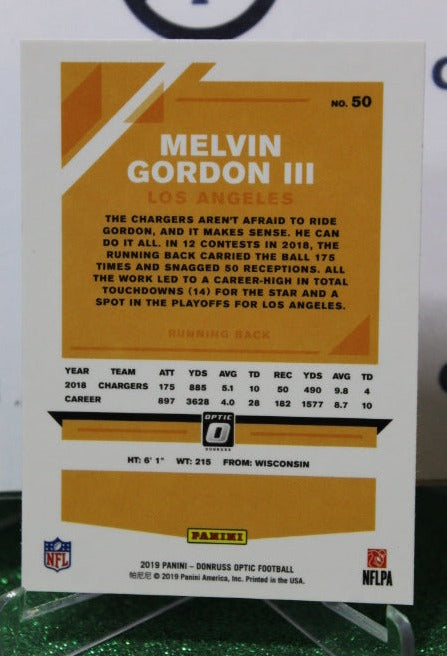 2019 PANINI DONRUSS OPTIC MELVIN GORDON III # 50 NFL LOS ANGELES CHARGERS GRIDIRON CARD