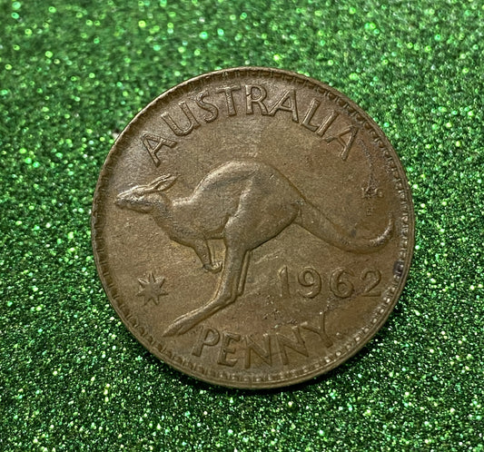 Australian 1 Cent LARGE PENNY COIN 1962 Queen Elizabeth VG/F CONDITION