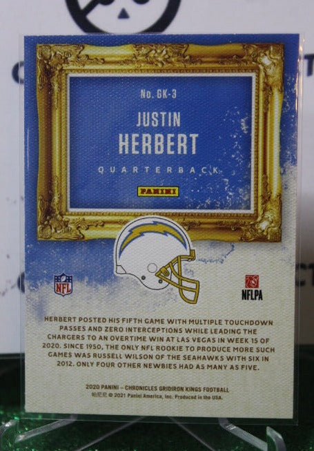 2020 PANINI CHRONICLES GRIDIRON KINGS JUSTIN HERBERT # GR-3 ROOKIE NFL LOS ANGELES CHARGERS GRIDIRON CARD