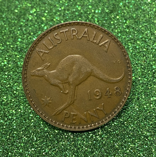Australian 1 Cent LARGE PENNY COIN 1948 KING GEORGE VI VG/F CONDITION