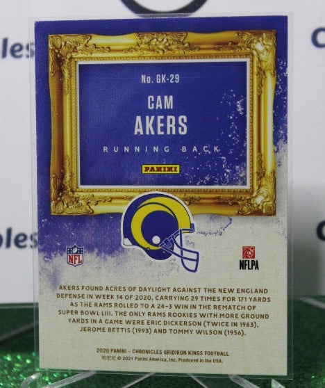 2020 PANINI CHRONICLES GRIDIRON KINGS CAM AKERS # GK-29 ROOKIE NFL LOS ANGELES RAMS GRIDIRON CARD