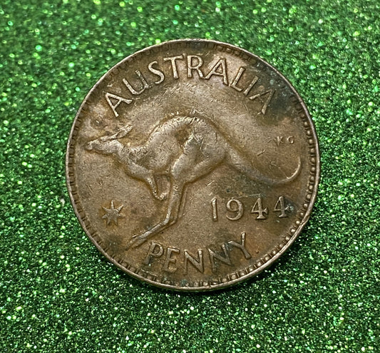 Australian 1 Cent LARGE PENNY COIN 1944 KING GEORGE VI VG/F CONDITION