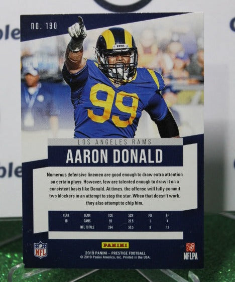 2019 PANINI PRESTIGE ARRON DONALD # 190 BLUE NFL LOS ANGELES RAMS GRIDIRON CARD