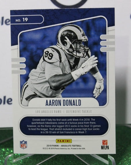 2019 PANINI ABSOLUTE ARRON DONALD # 19 FORCE NFL LOS ANGELES RAMS GRIDIRON CARD