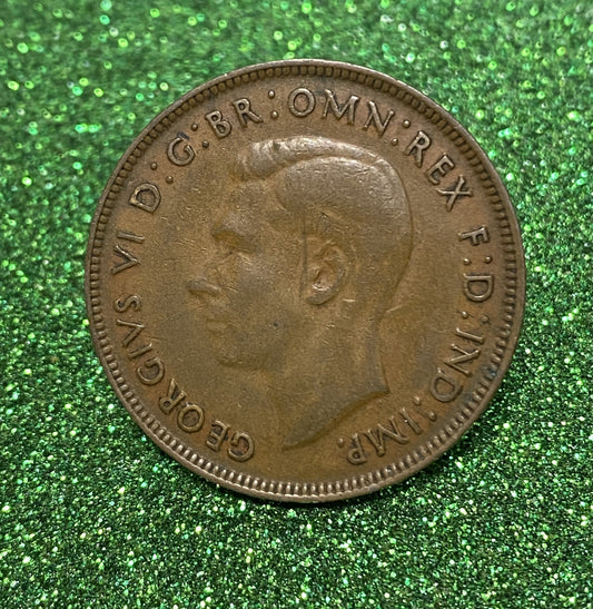 Australian 1 Cent LARGE PENNY COIN 1948 KING GEORGE VI VG/F CONDITION