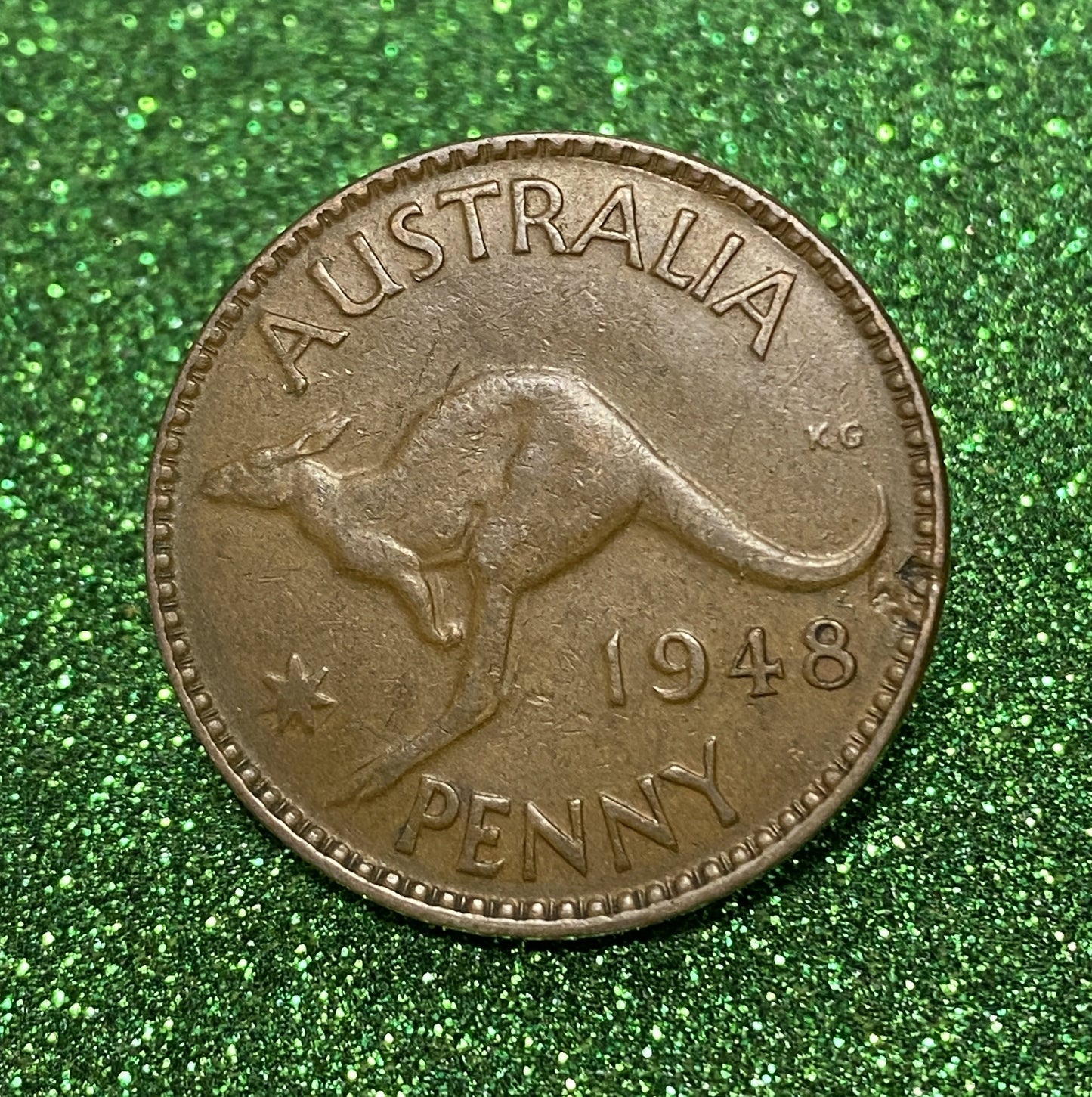 Australian 1 Cent LARGE PENNY COIN 1948 KING GEORGE VI VG/F CONDITION