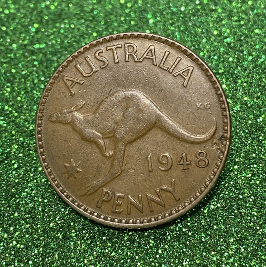 Australian 1 Cent LARGE PENNY COIN 1948 KING GEORGE VI VG/F CONDITION