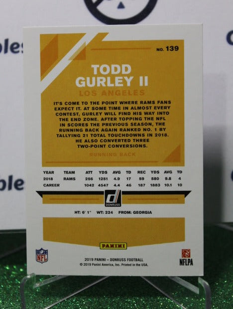 2019 PANINI DONRUSS TODD GURLEY II # 139 NFL LOS ANGELES RAMS GRIDIRON CARD