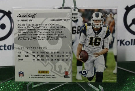 2018 PANINI DONRUSS JARED GOFF # 1998-6 NFL LOS ANGELES RAMS GRIDIRON CARD