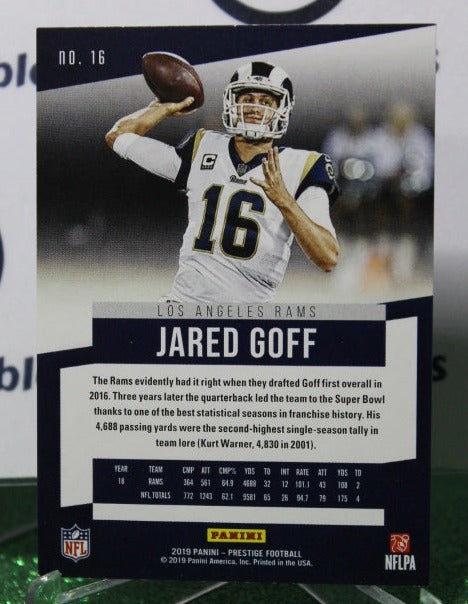 2019 PANINI PRESTIGE JARED GOFF # 16 BLUE NFL LOS ANGELES RAMS GRIDIRON CARD
