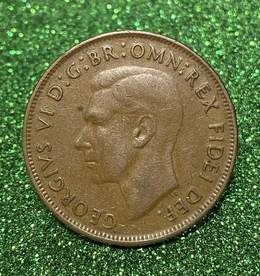 Australian 1 Cent LARGE PENNY COIN 1952 KING GEORGE VI VG/F CONDITION