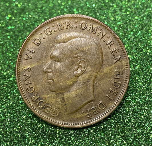 Australian 1 Cent LARGE PENNY COIN 1951 KING GEORGE VI VG/F CONDITION