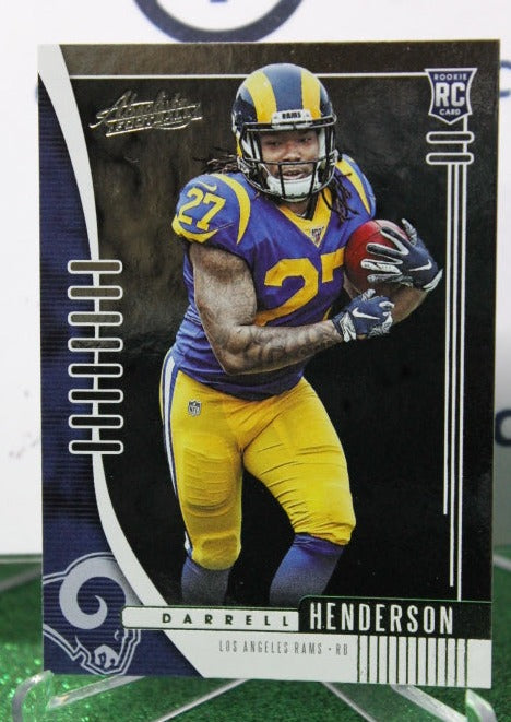 2019 PANINI ABSOLUTE DARRELL HENDERSON # 109 ROOKIE NFL LOS ANGELES RAMS GRIDIRON CARD
