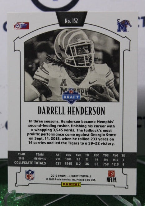 2019 PANINI LEGACY DARRELL HENDERSON # 152 ROOKIE NFL LOS ANGELES RAMS GRIDIRON CARD