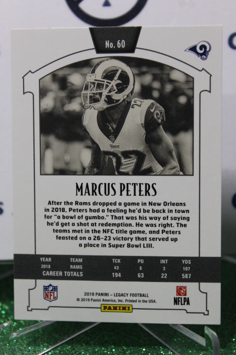 2019 PANINI LEGACY MARCUS PETERS # 60 NFL LOS ANGELES RAMS GRIDIRON CARD