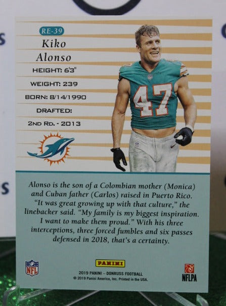 2019 PANINI DONRUSS KIKO ALONSO # RE-39 NFL MIAMI DOLPHINS GRIDIRON CARD