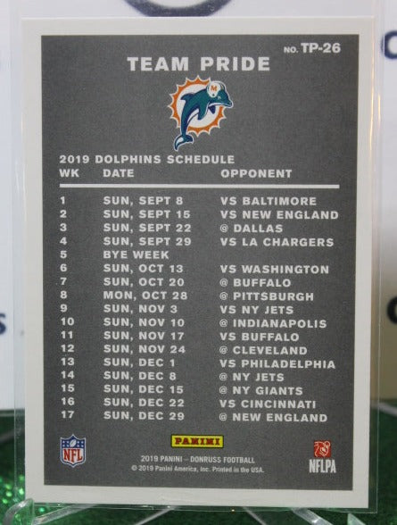 2019 PANINI DONRUSS TEAM PRIDE # TP-26 NFL MIAMI DOLPHINS GRIDIRON CARD