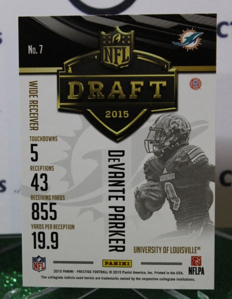 2015 PANINI PRESTIGE DeVANTE PARKER # 7 DRAFT ROOKIE NFL MIAMI DOLPHINS GRIDIRON CARD