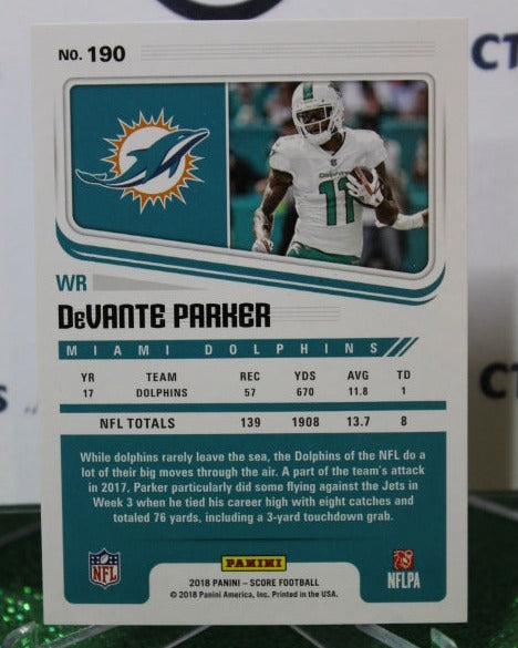 2018 PANINI SCORE DeVANTE PARKER # 190 NFL MIAMI DOLPHINS GRIDIRON CARD