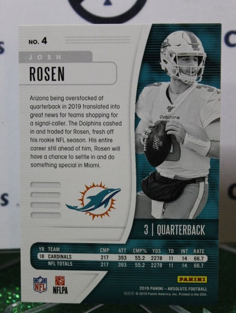 2019 PANINI ABSOLUTE JOSH ROSEN # 4 NFL MIAMI DOLPHINS GRIDIRON CARD