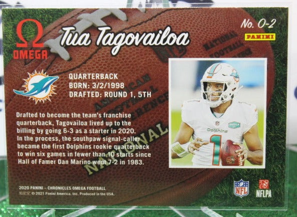 2020 PANINI OMEGA TUA TAGOVAILOA # O-2 ROOKIE NFL MIAMI DOLPHINS GRIDIRON CARD
