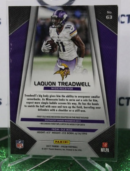 2017 PANINI PRIZM LAQUON TREADWELL # 63 BASE NFL MINNESOTA VIKINGS GRIDIRON CARD