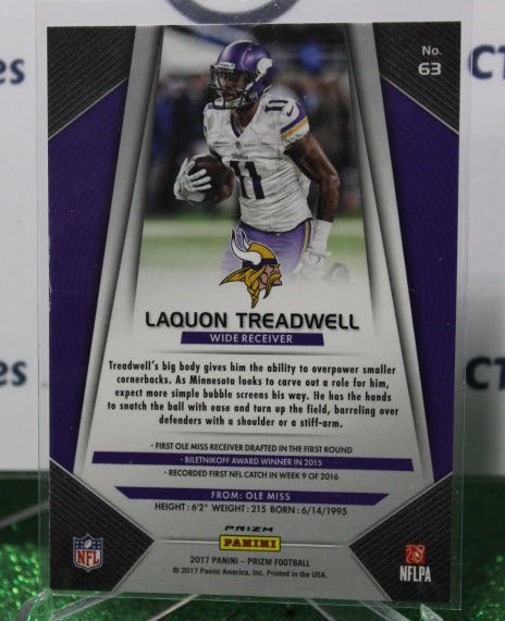 2017 PANINI PRIZM LAQUON TREADWELL # 63 SILVER NFL MINNESOTA VIKINGS GRIDIRON CARD
