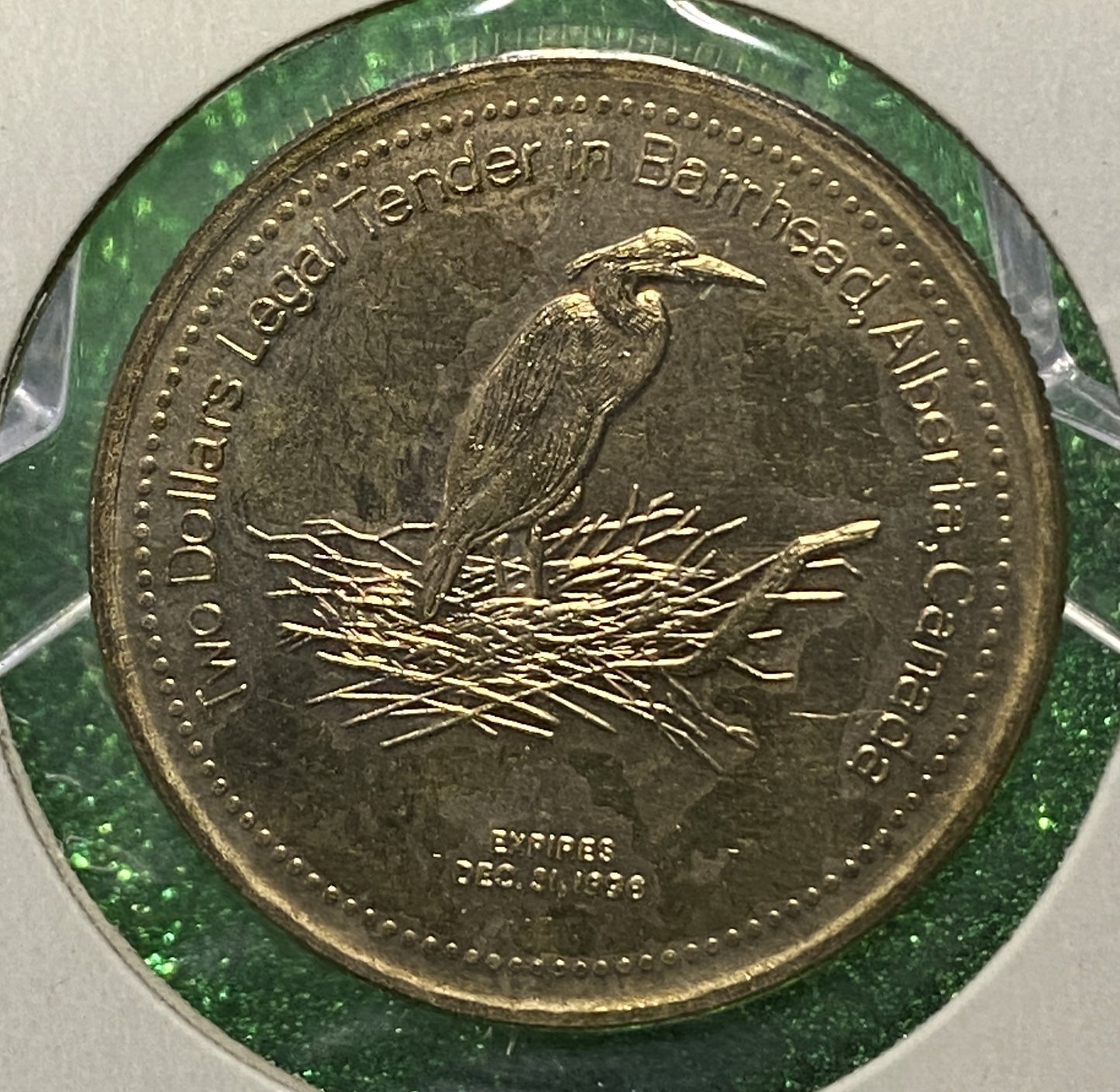 BARRHEAD ALBERTA TWO BUCKS TOKEN SOUVENIR CANADIAN COIN VF/UNC 1998