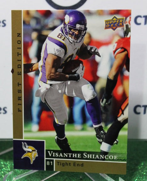 2009 UPPER DECK VISANTHE SHIANCOE # 87 GOLD NFL MINNESOTA VIKINGS GRIDIRON CARD