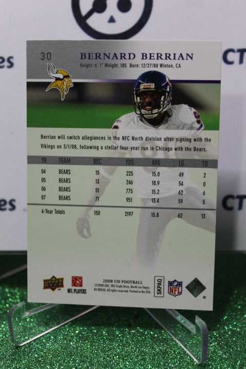 2008 UPPER DECK BERNARD BERRIAN # 30 NFL MINNESOTA VIKINGS GRIDIRON CARD