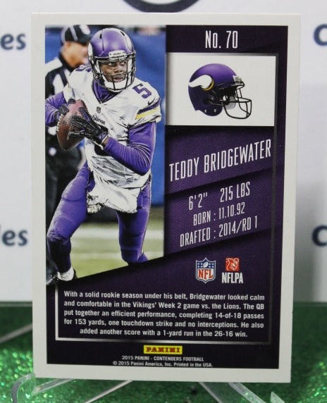 2015 PANINI CONTENDERS TEDDY BRIDGEWATER # 70 NFL MINNESOTA VIKINGS GRIDIRON CARD