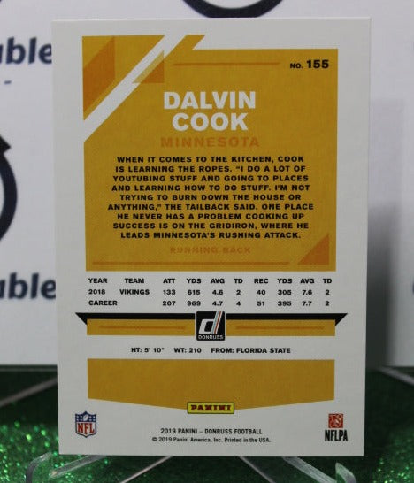 2019 PANINI DONRUSS DALVIN COOK # 155 NFL MINNESOTA VIKINGS GRIDIRON CARD